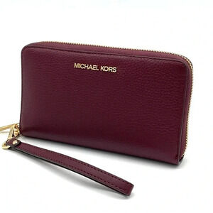 Michael Kors Large Flat Mf Phone Case Wallet Ruby Red